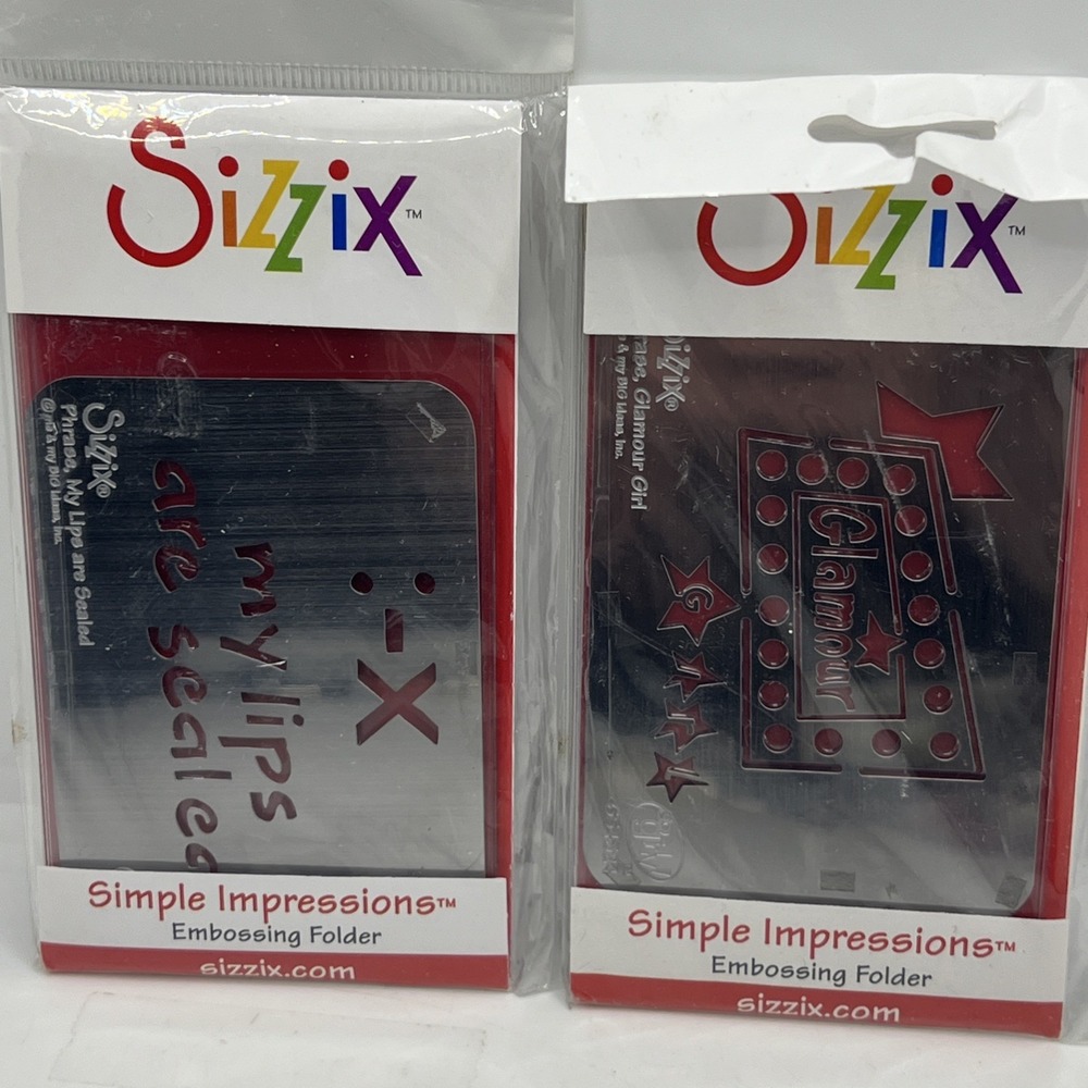 SIZZIX Simple Impressions Embossing Folder GLAMOUR GIRL & MY LIPS ARE SEALED